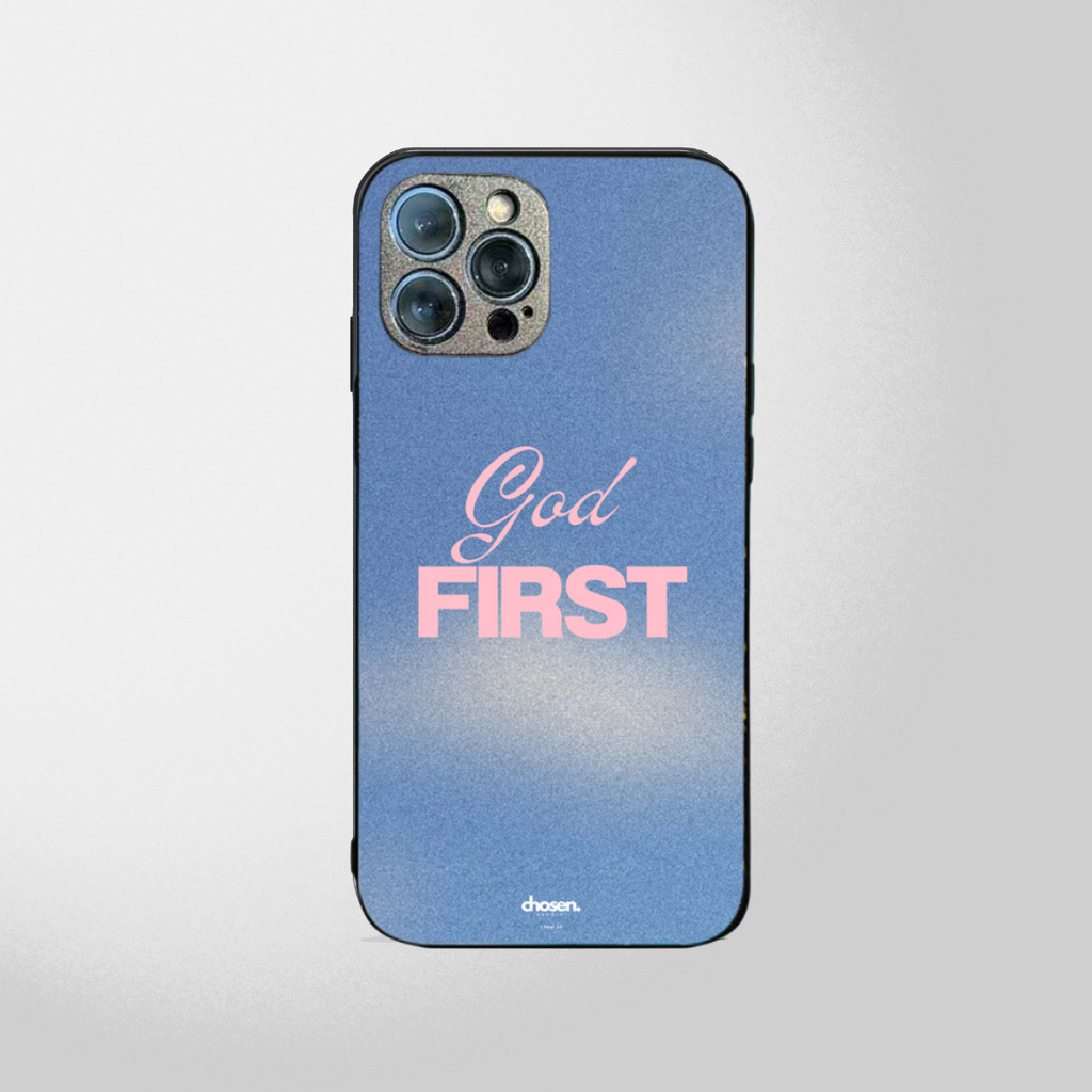 Minimalist phone case with faith-inspired design, stylish and modern accessory